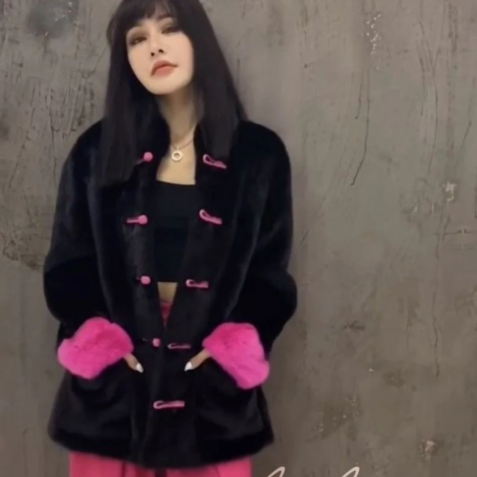 New Winter Coat for Women Long Faux Fur Coat Harajuku Vintage cardigans Jacket Warm loose Korean Fashion