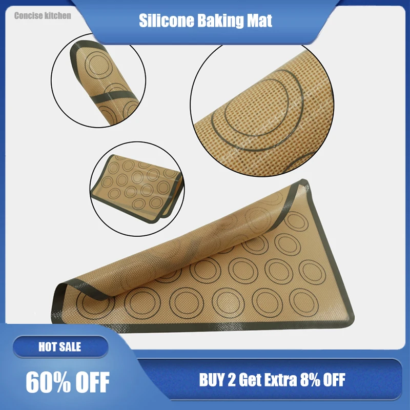 

Non-stick Baking Silicone Mat Reusable Silicone Macaroons Pad Baking Paper for Bake Pans Pastry Cookie Tool Cooking Accessories