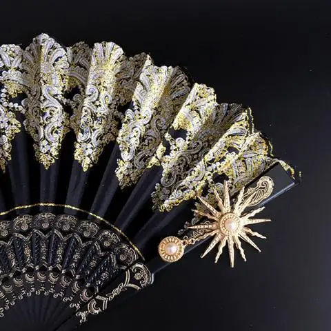 Бронзовый складной веер ручной работы в стиле ретро великолепный реквизит