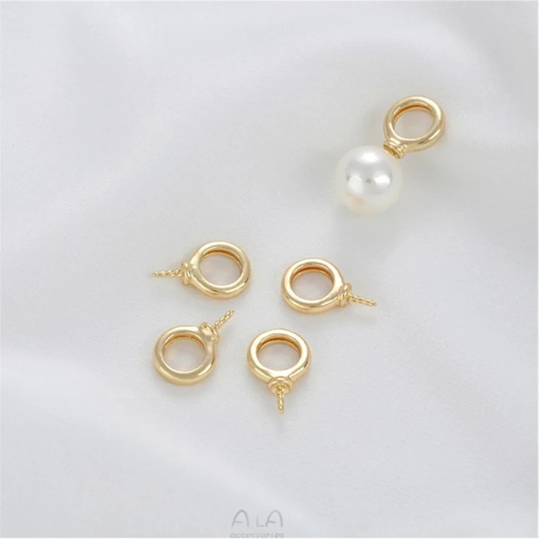 14-каратное золото держатель для жемчуга с большим отверстием в виде овечьего