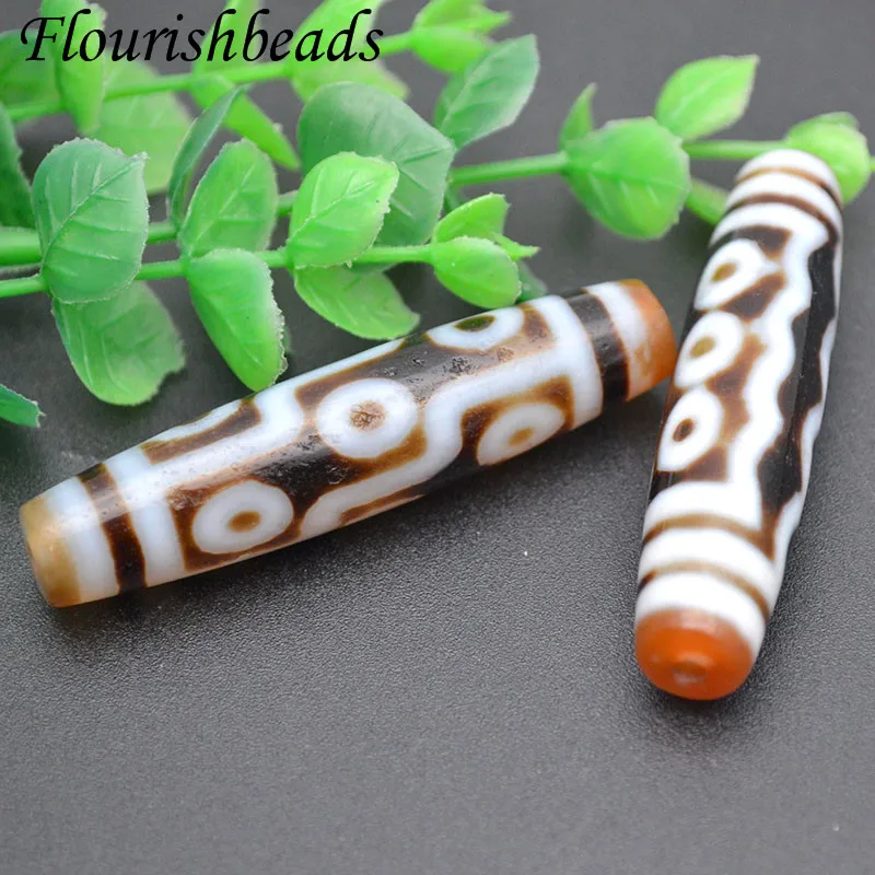 

60mm Natural Stone Tibetan DZI Beads Agates Stone Oval Geometric Agate Bead for Women Jewelry Lucky Gift