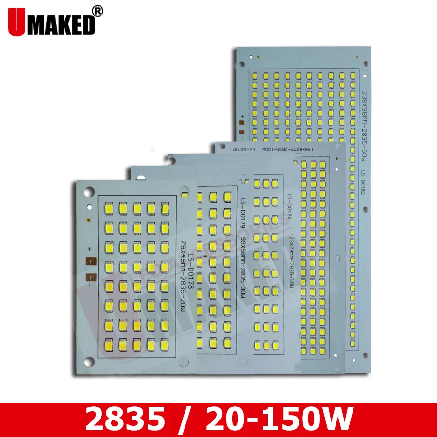 

Светодиодная плата SMD2835 на полную мощность, прожекторная лампа, алюминиевая панель радиатора для светодиодной уличной лампы 20-150 Вт