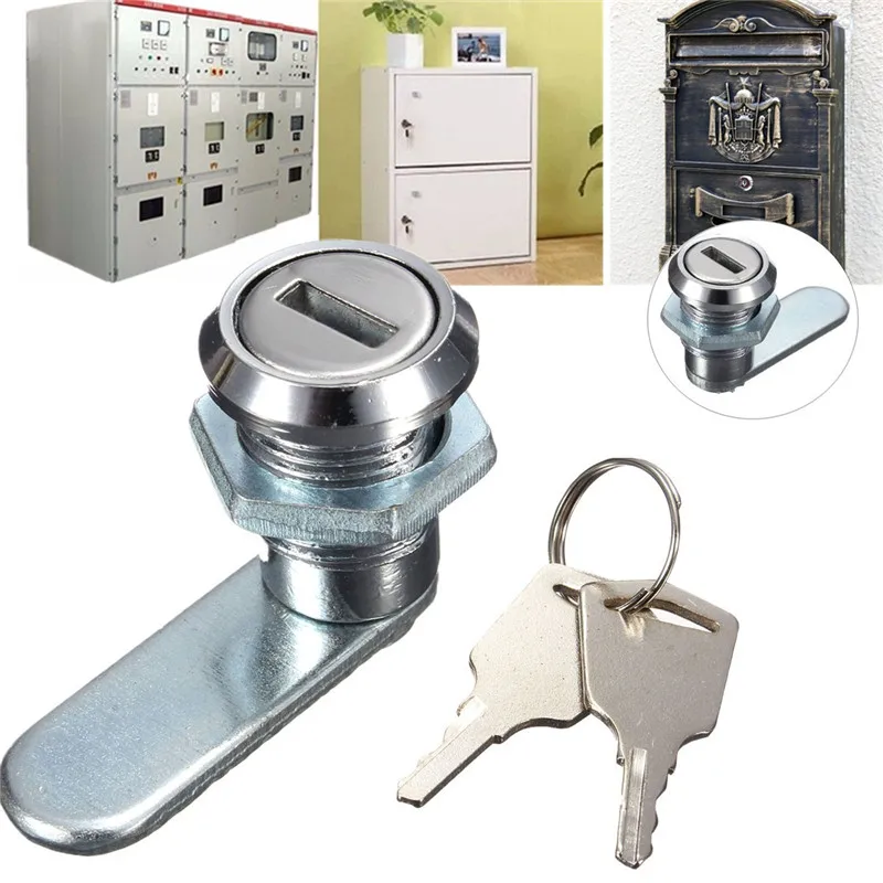 20mm Cam Lock For Security Door Cabinet Cylinder Door Desk Mailbox Drawer Cupboard Locker With 2 Keys Home Office Safety Tool