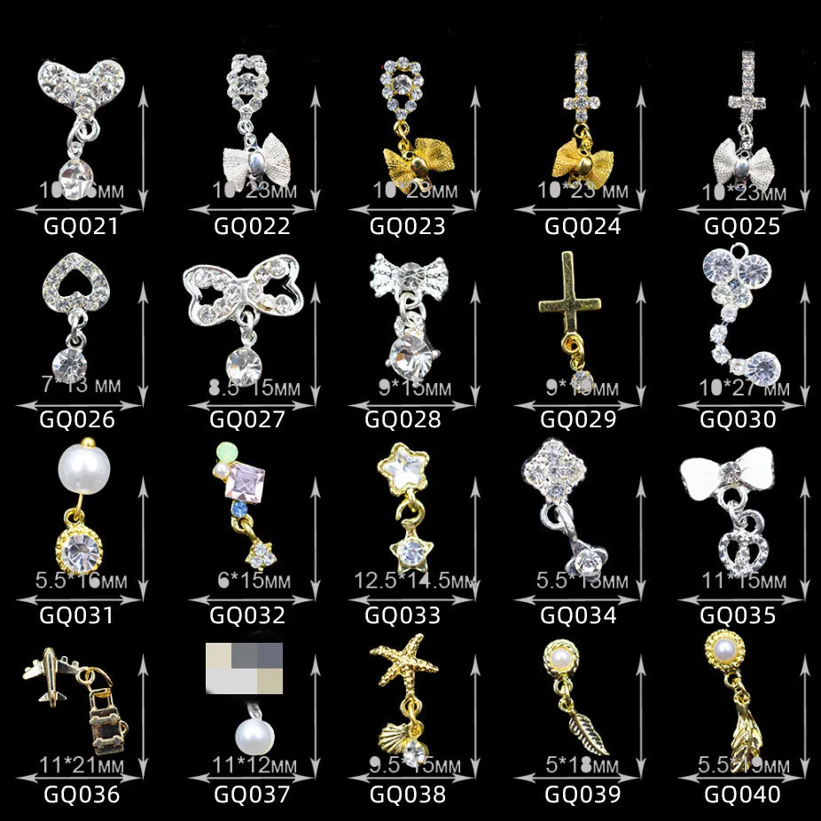 

10pcs Pendanting Designer Nail Access Alloy Dangle Czech Stone Rhinestone Ornament Jewels 3D Glitter Accessories,For Nail Supply