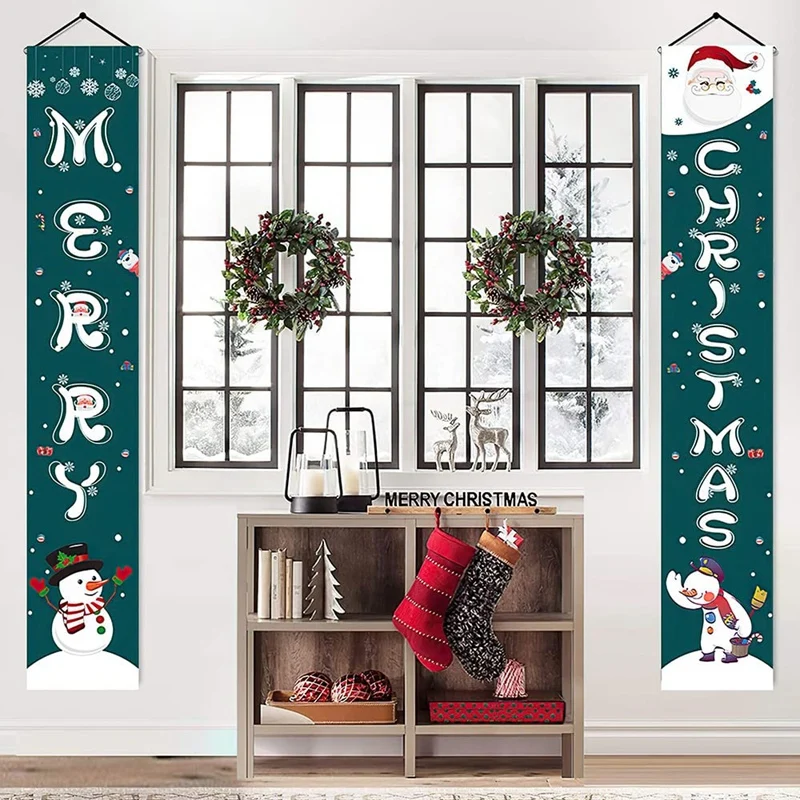 

Merry Christmas Banner Christmas Door Decorations Merry Christmas Sign for Party Home Porch Wall Holidays Hanging Banner