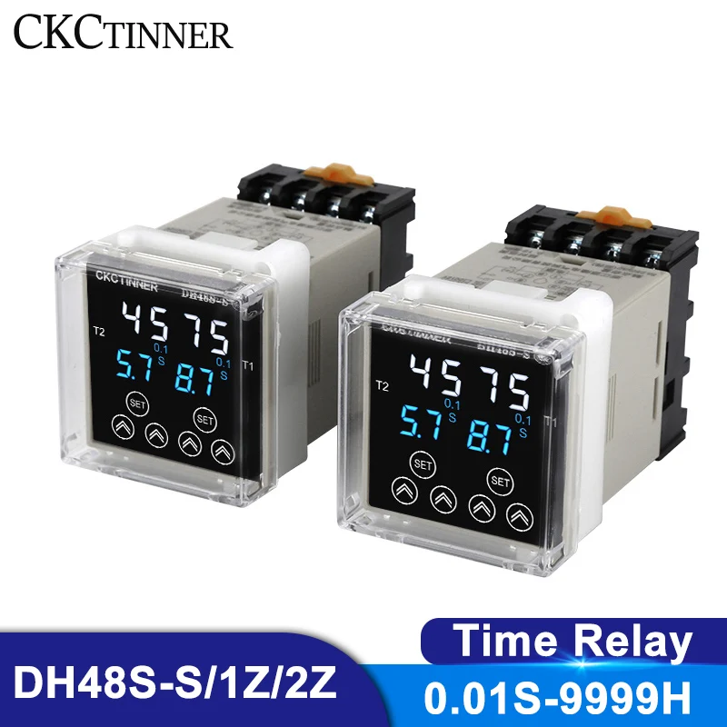 

Digital Time Relay DH48S-S/1Z/2Z Programmable Cycle Delay AC220V AC380V DC24V DC12V With Socket Base 8 Pin Din Rail 0.01S-9999H