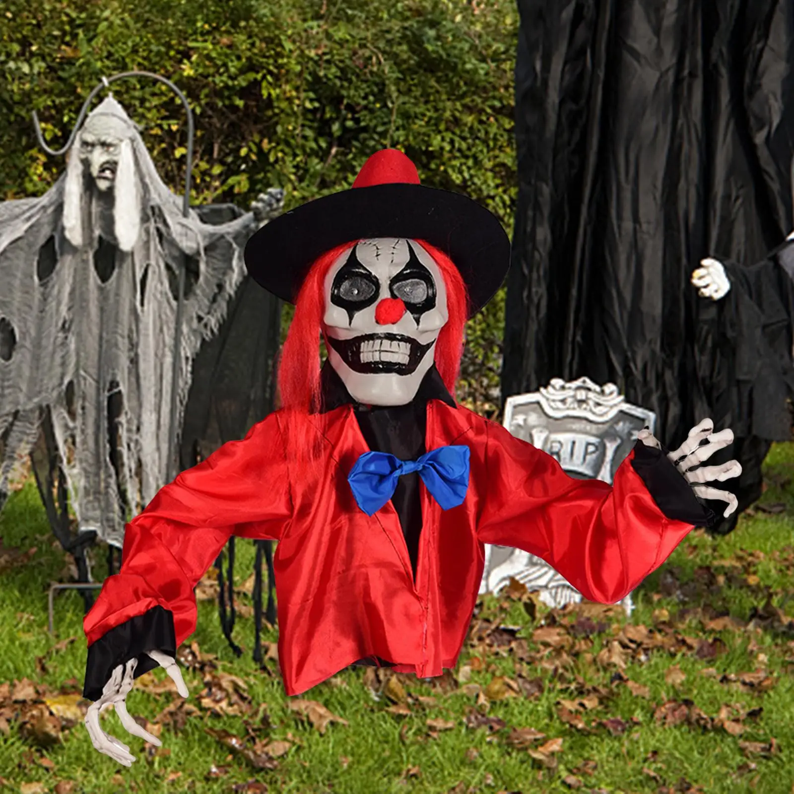 

Жуткий клоун привидение газон колышка двор со звездами страшное клоун Хэллоуин украшение для Патио газон сад Декор Дом с приведениями