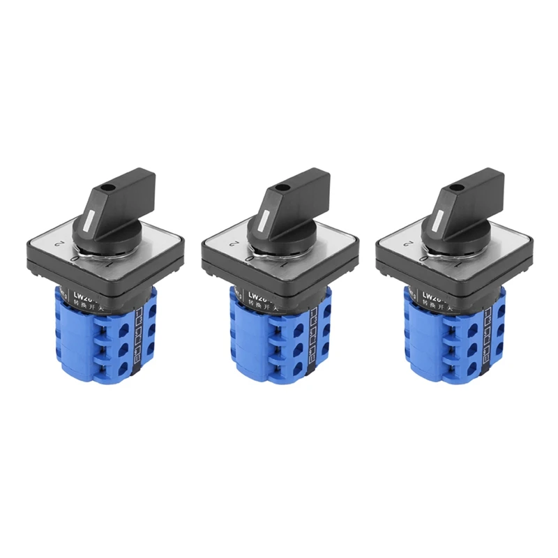 

3X 3 Positions On-Off-On Changeover Control Rotary Cam Switch 20A
