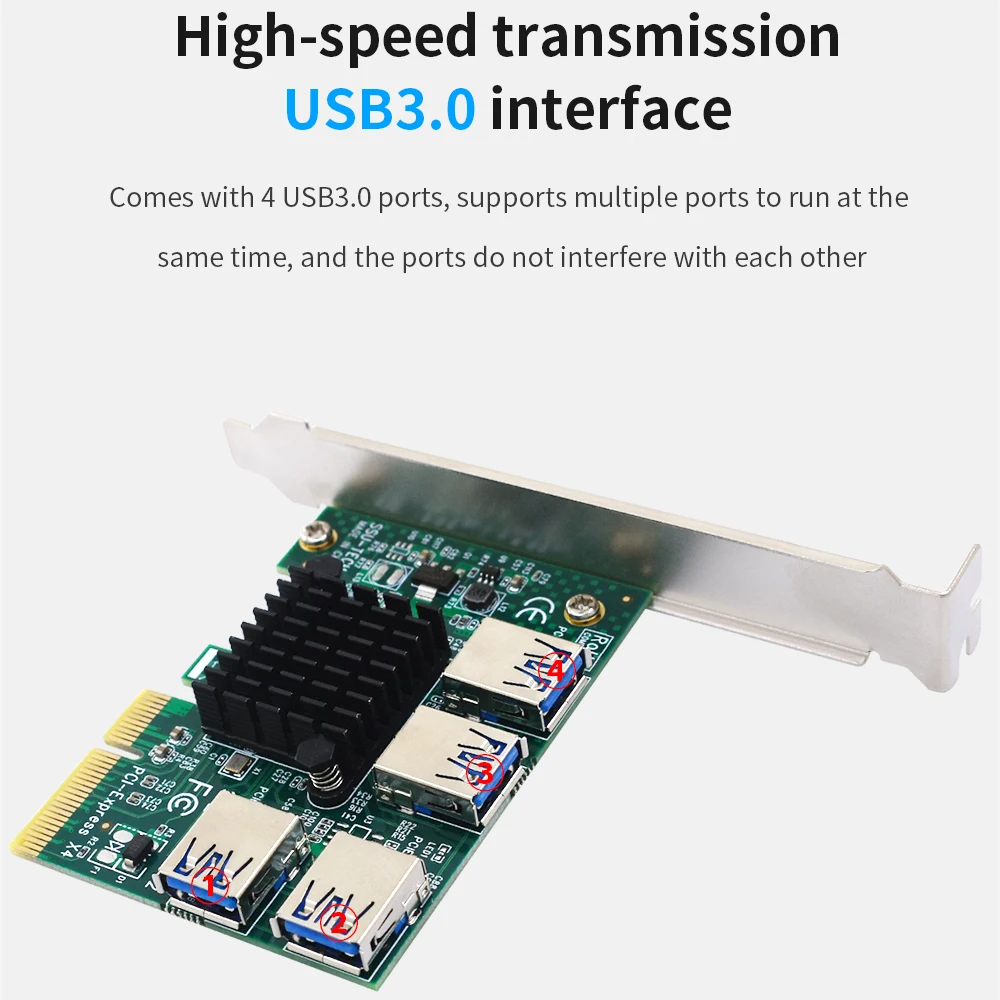 TISHRIC PCI Express множитель PCIE от 1 до 4 Pcie 4x USB 3 0 концентратор X16 переходник 009s адаптер