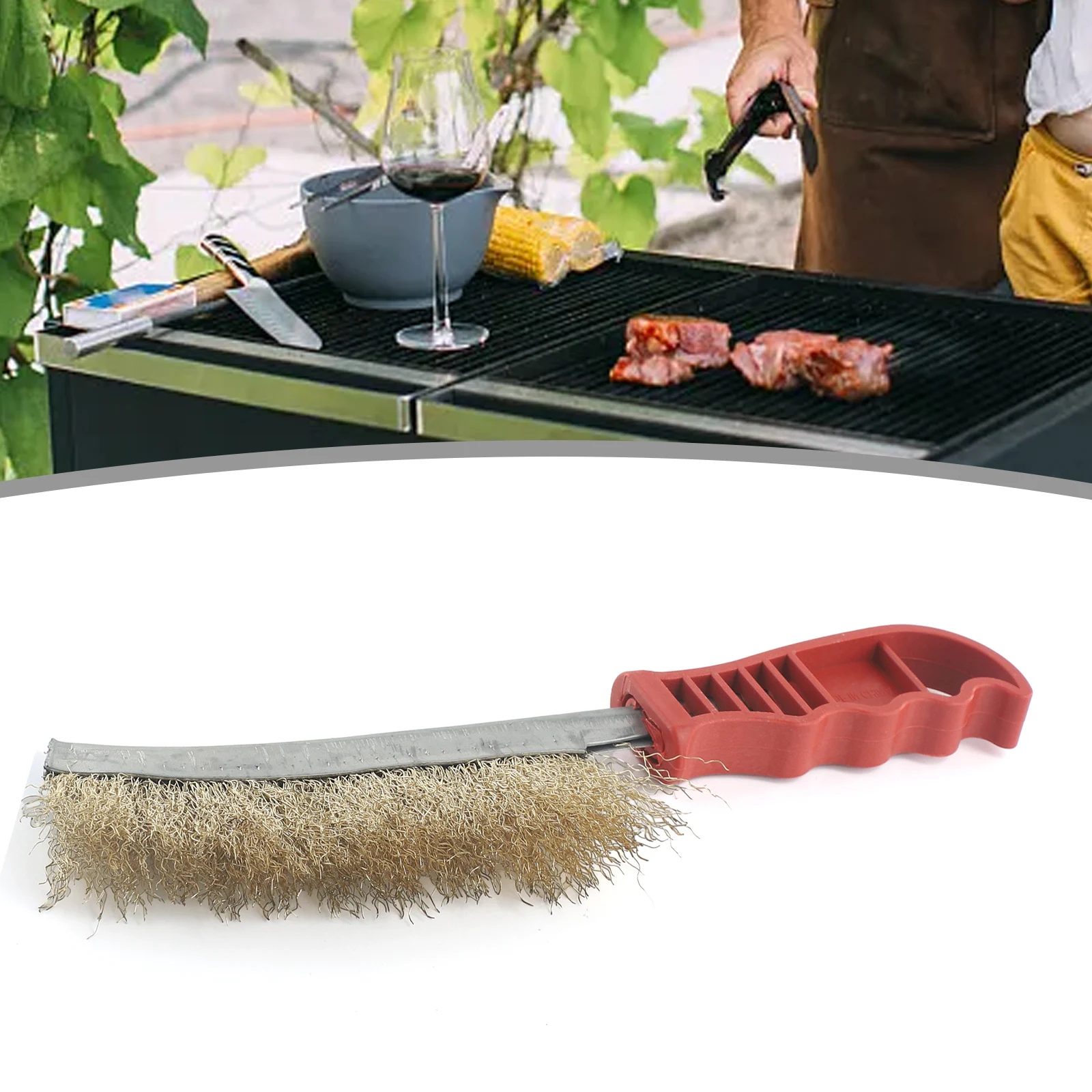 

Wire Brush Professional Grade Wire Brush with Ergonomic Plastic Handle Ideal for Cleaning Threads Grills and Tile