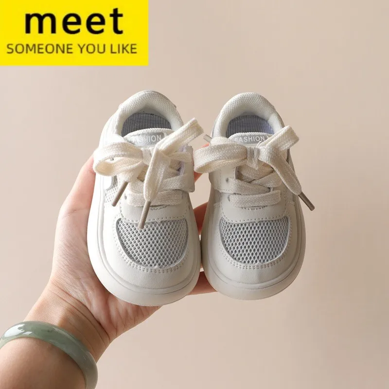

2023 Spring/Summer Baby Casual Sports Shoes Air Mesh Shoes Small White Shoes Baby Walking Shoes New Female Baby Single Shoes