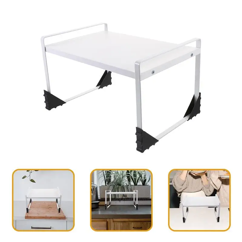 

Creative Durable Kitchen Rack Decorative Modern Style Storage Rack for Home White