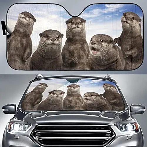 

Otter Family car sunshade sunshade, car windshield sunshade for uv sun protection car sunshade
