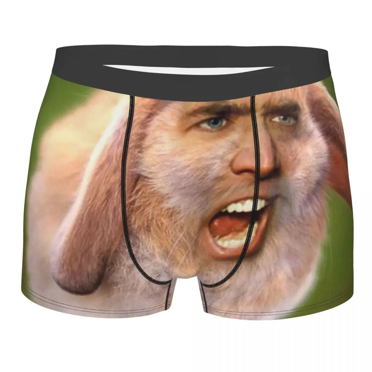 

Men Nicolas Cage Rabbit Face Underwear Humor Boxer Shorts Panties Homme Breathable Underpants Plus Size