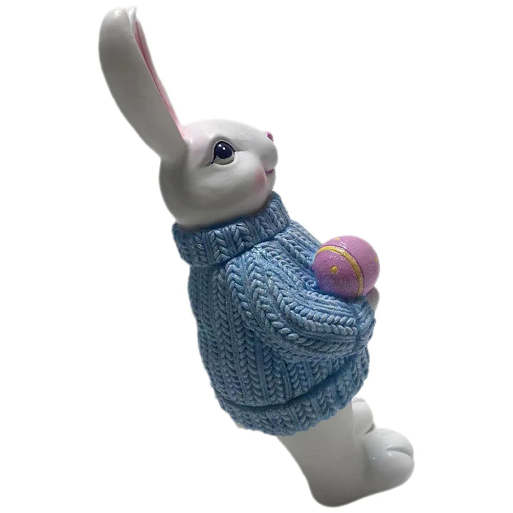 

Rabbit Easter Bunny Animal Decoration Figurine Resin Standing Desktop Sculpture Garden Spring Ornament Statue Cute Dashboard Car