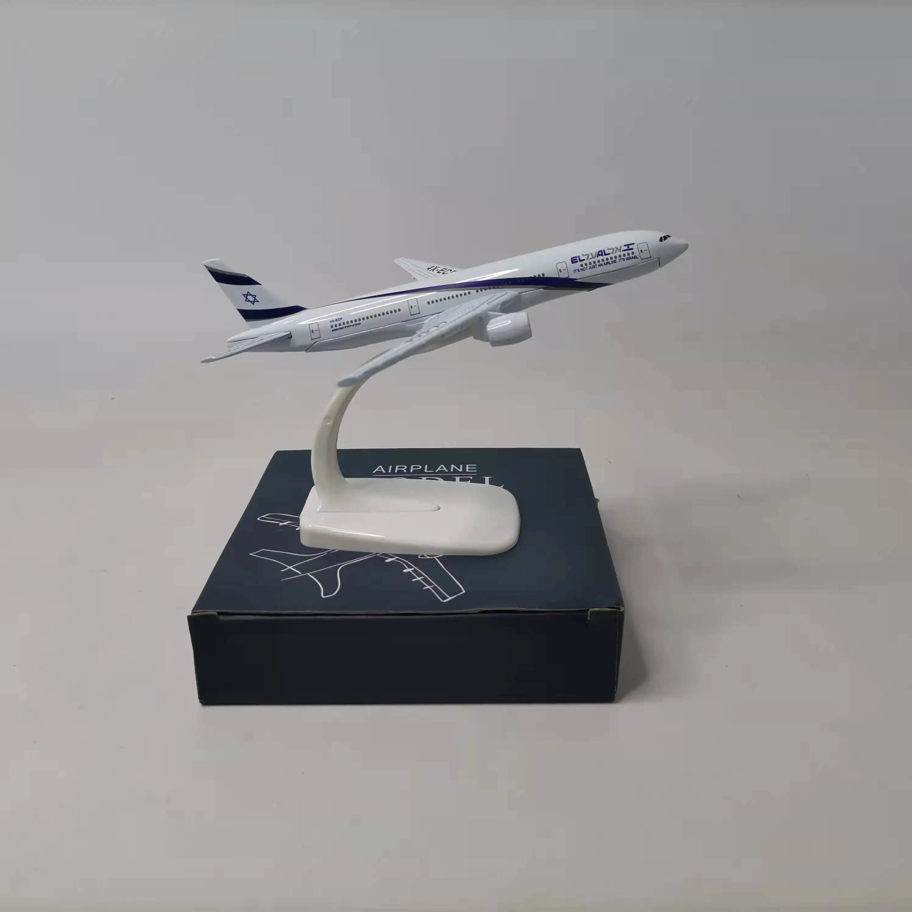 

about 16CM 1:400 Diecast B777 model El Al Air Israel airlines With base alloy aircraft plane display model Toy collection