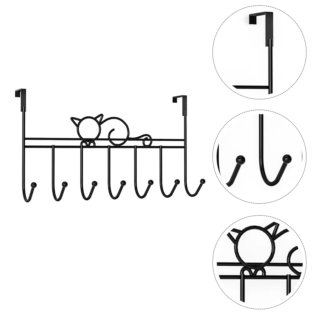 

7 Hooks Door Door Organizer Organizer Hanging Storage Hangers Metal Decoration Iron Racks Office Cabinet