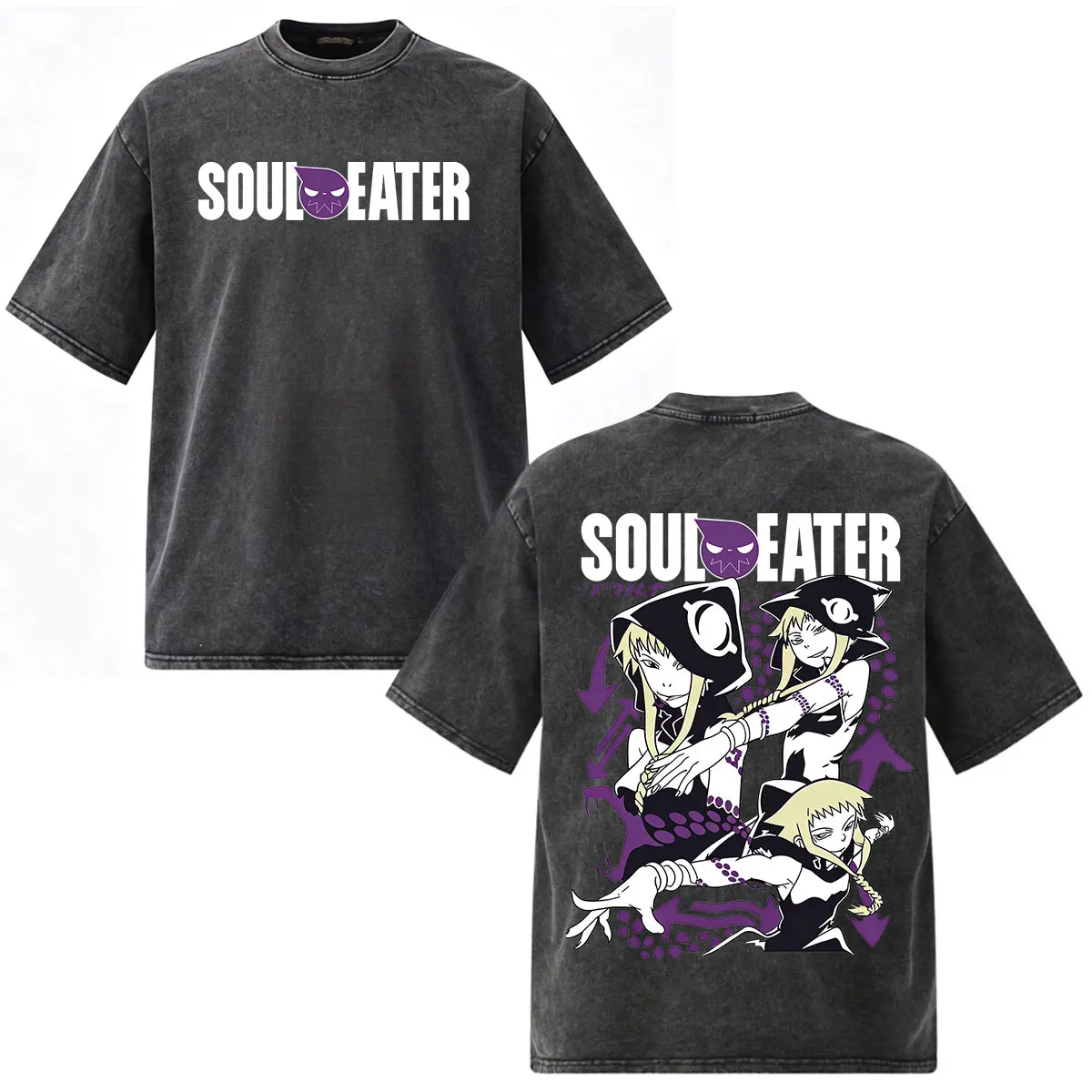 Винтажные футболки с принтом японского аниме Soul Eater Crona, мужская и женская одежда, модные футболки в стиле Харадзюку, оверсайз, с коротким рукавом (art.: 3920daf87dbd5) - 3920daf87dbd5