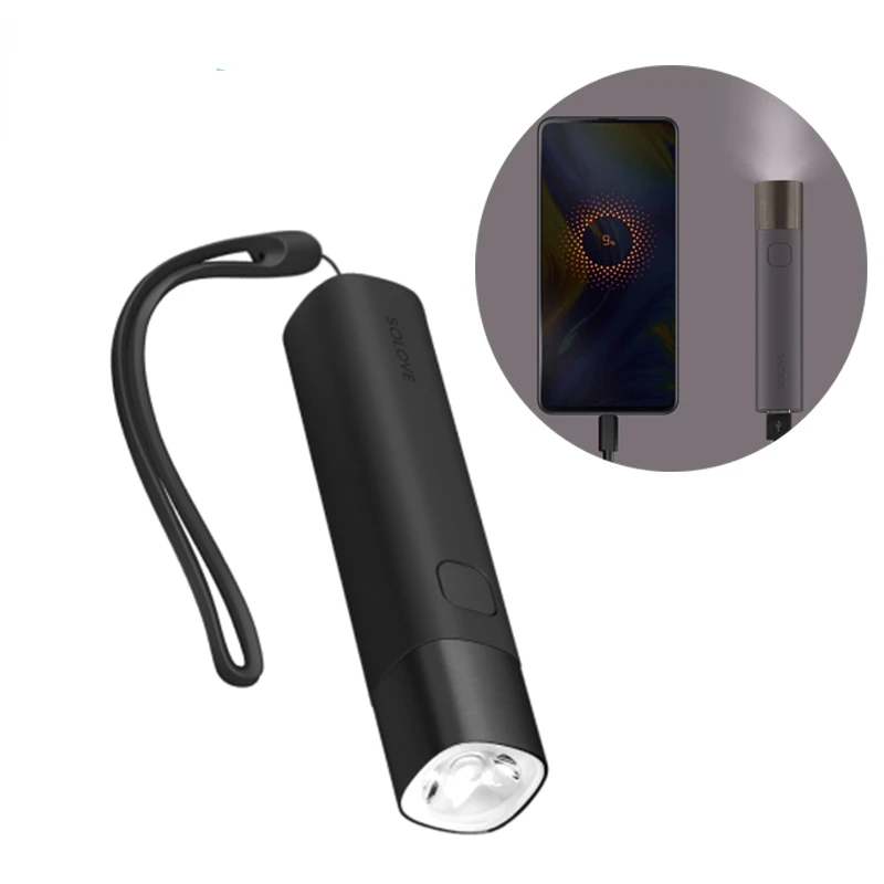 

SOLOVE X3 LED Flashlight 3000mAh Mobile Power USB Multi-function Brightness Torch Power Bank Portable Lighting