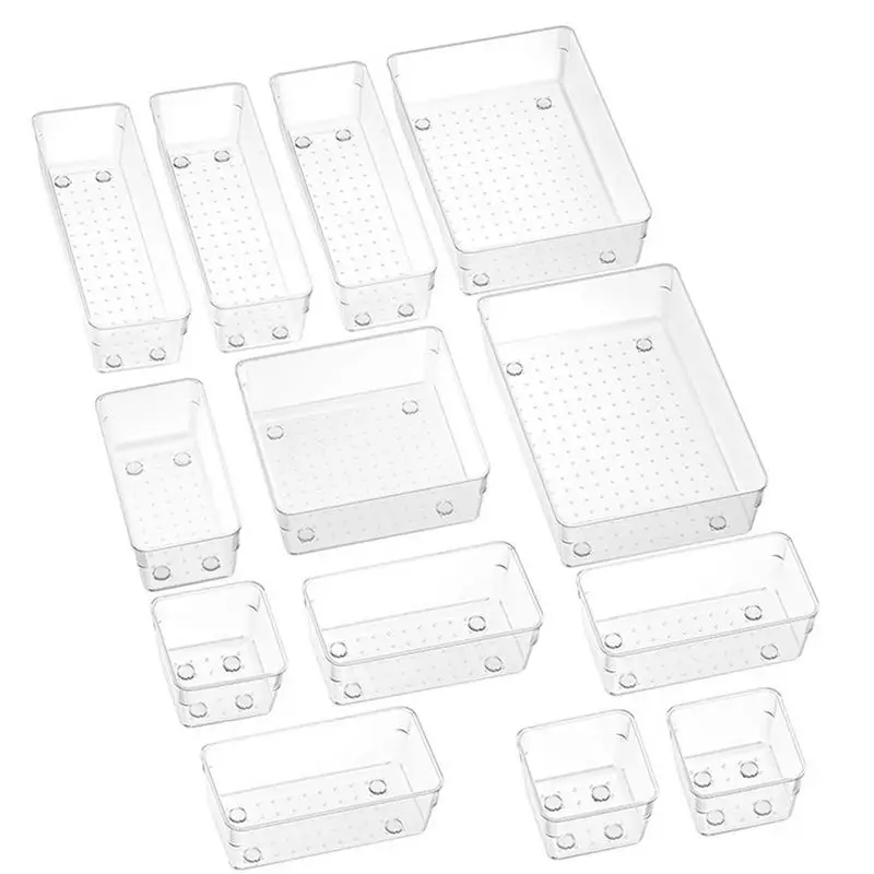 

13pcs/set Adjustable Drawer Organizer Box Trays Make Up Cosmetics Sundries Divider Holder Kitchen Bathroom Closet Jewellery Box
