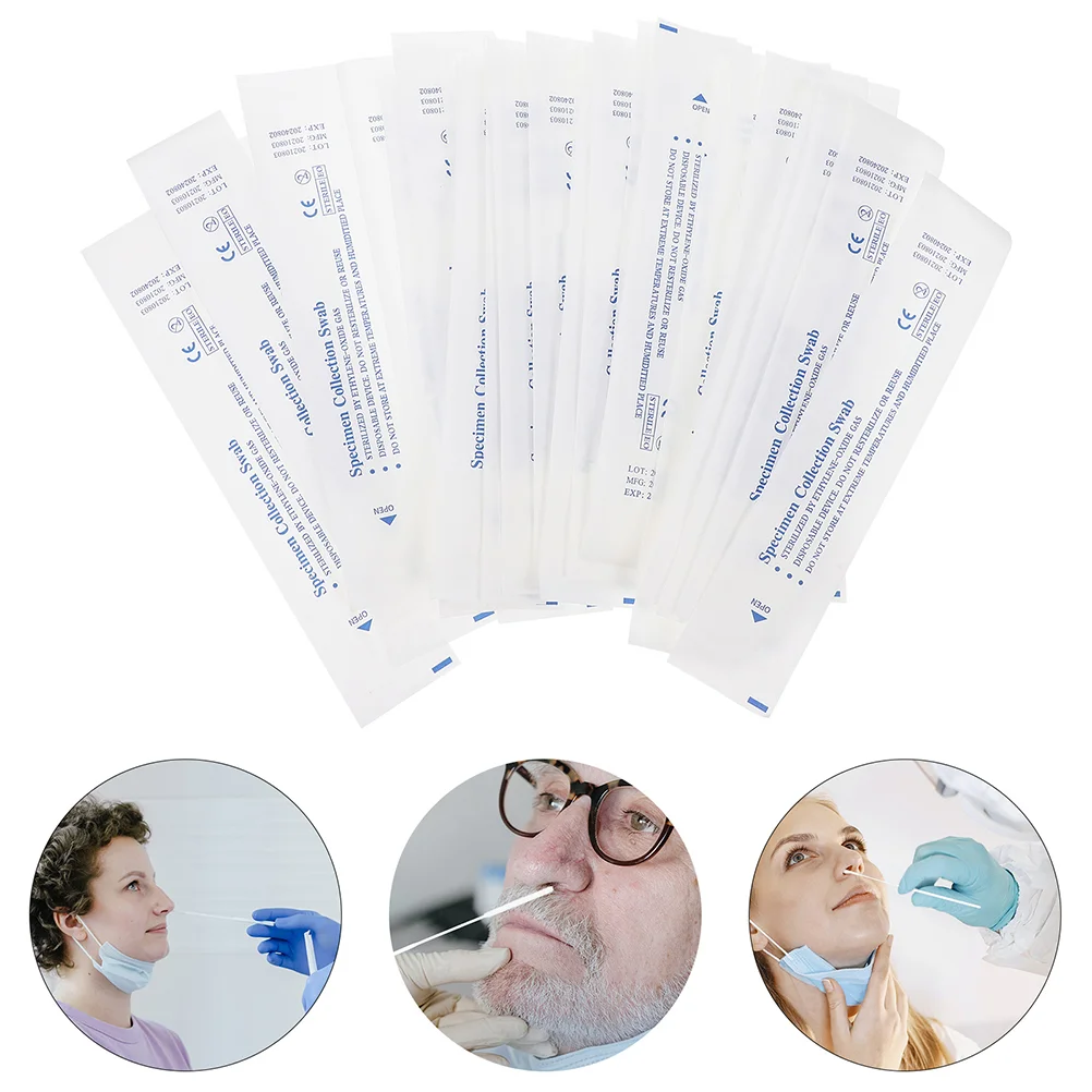 

Swabs Swab Nasal Nasopharyngeal Flocking Flocked Collection Sampling Specimen Tip Sterile Throat Individually Test Sticks