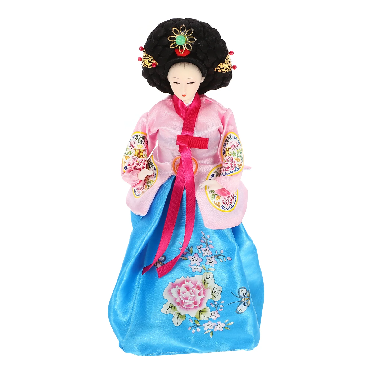 

Korean Hanbok Handcraft Decoration Dolls Figurine Traditional Dress Handicraft Figure