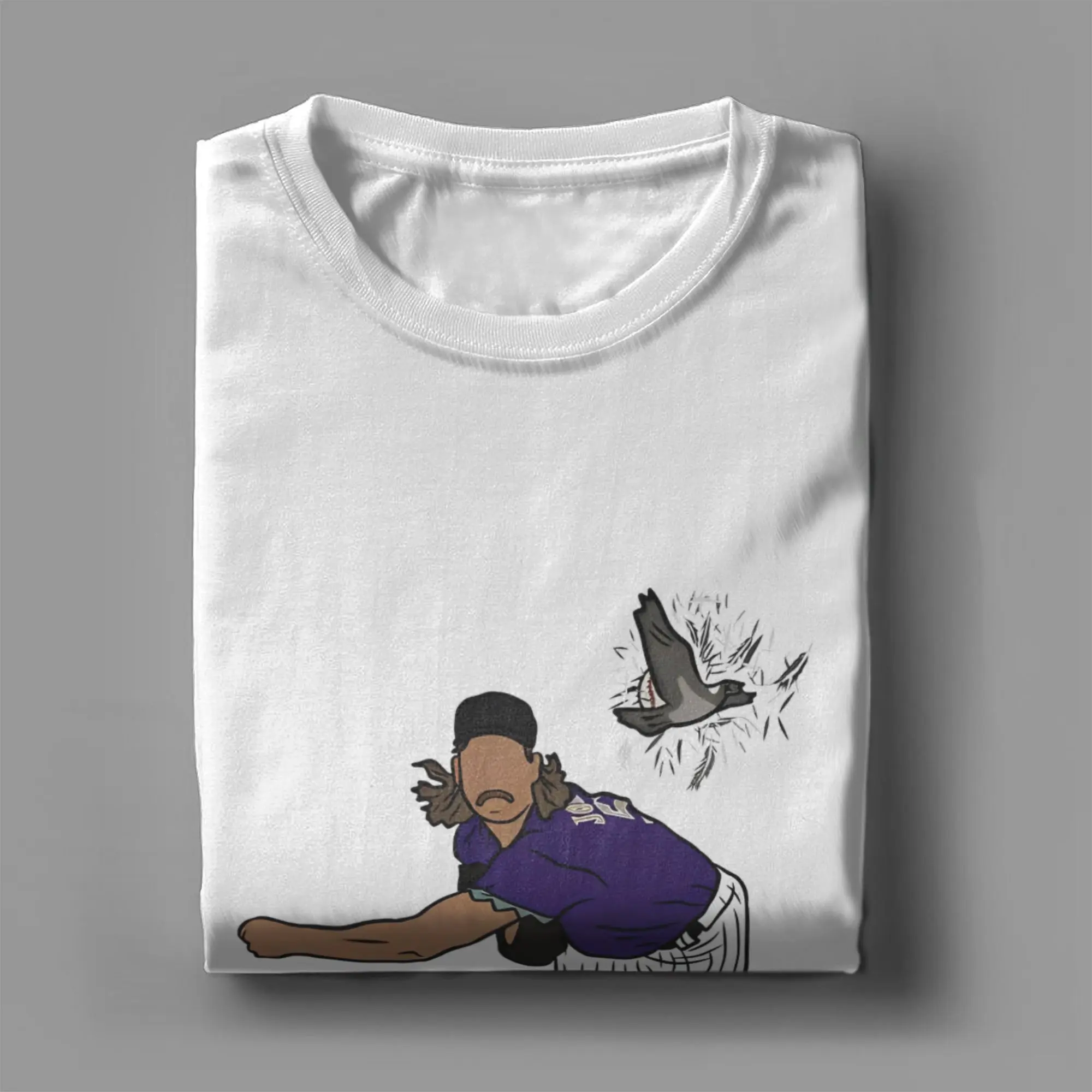 Футболки Randy Johnson Hits The Bird мужские потрясающие хлопковые футболки с круглым