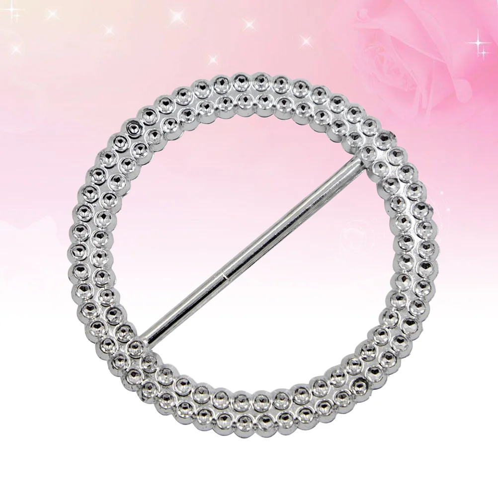 

Chair Buckle Sash Slider Buckles Ribbon Round Diamante Scarf Wedding Clips Decorative Circle Band Electroplate Rhinestone Party