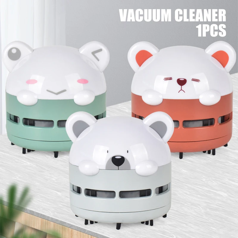 

Desktop Vacuum Cleaner For Car Office Home With Night Light Bear Shape Vacuum Cleaner Mini Handheld Dust Collector