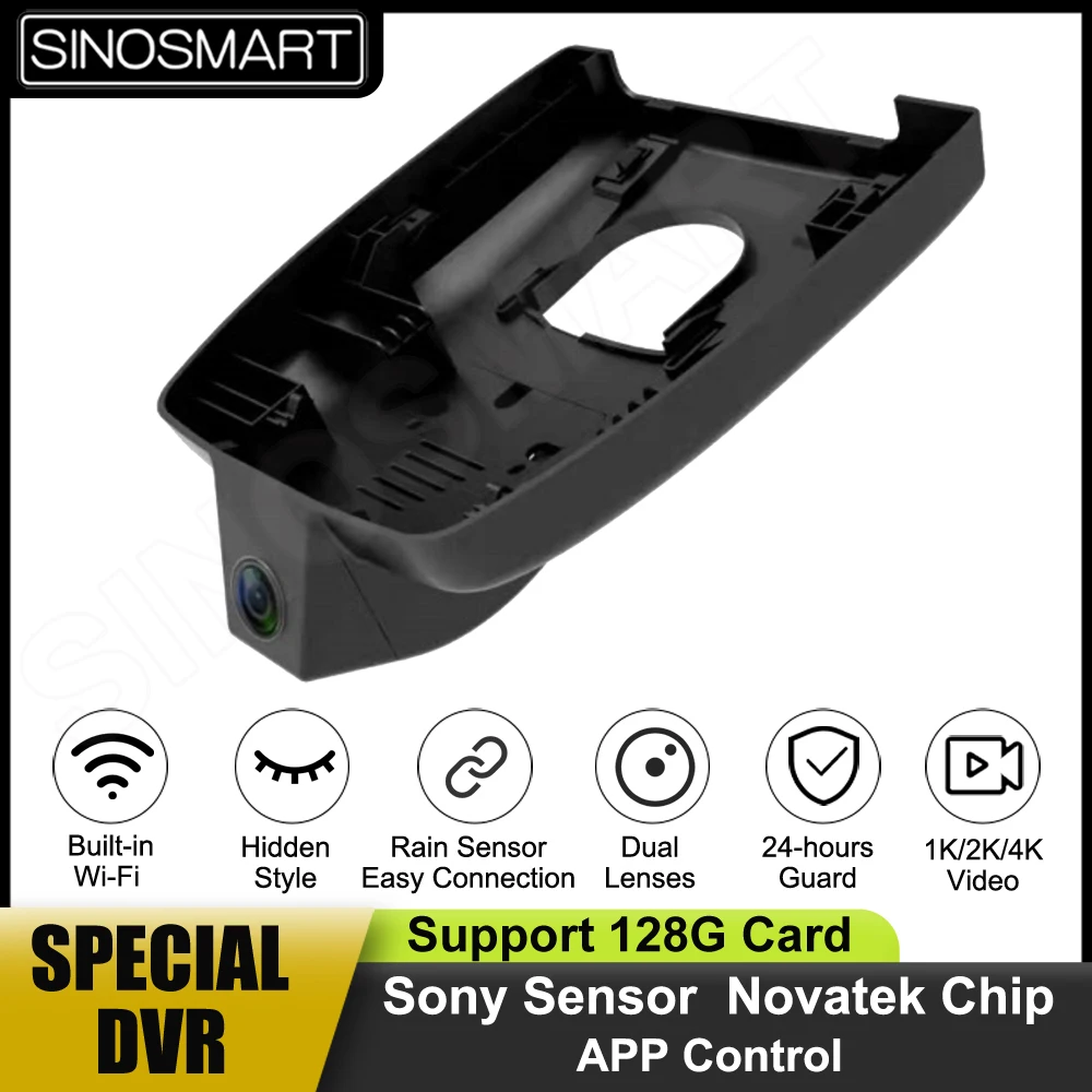 SINOSMART 1080P 4K Special Dash Cam Car Wifi DVR Camera for Toyota Highlander  2022, Crown Kluger 2021 Avalon APP Control