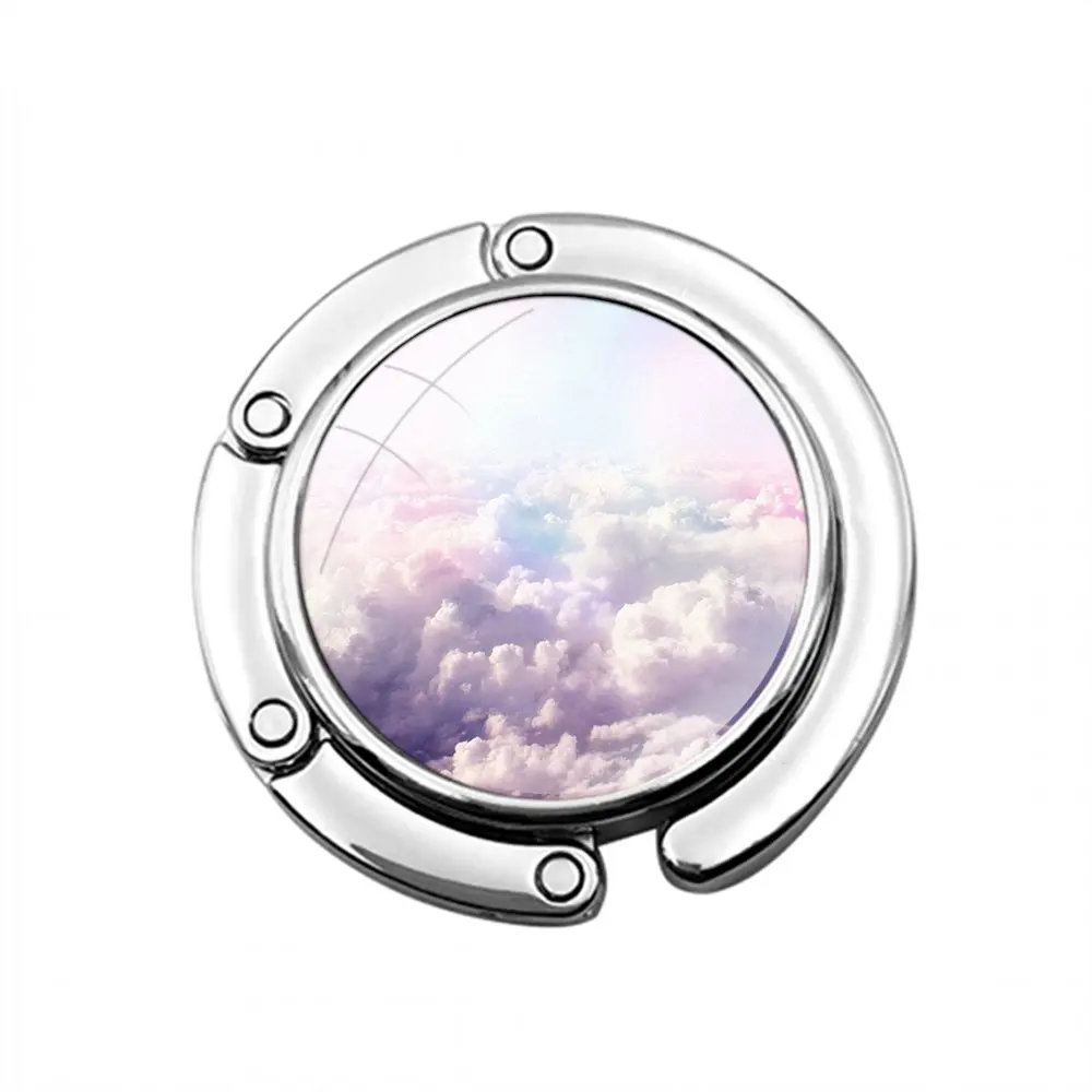 Милый искусственный складной кошелек с рисунком облаков крючок для женского