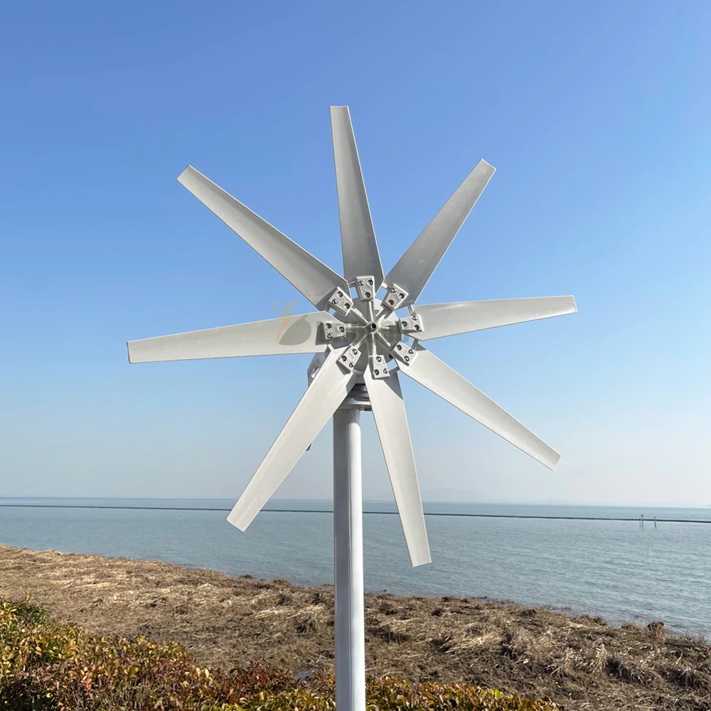 Home 1000W Wind Power Turbine Generator 5KW 12V 24V 48V 3000W 4KW Low Noise Upright Windmill for Farm Seashore Boat