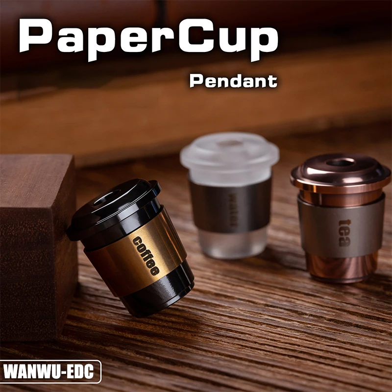 WANWU EDC Original Paper Cup Spinner Pendant Tea Coffee Cup EDC Titanium Alloy Zirconium Decompression Toys Backpack Accessories enlarge