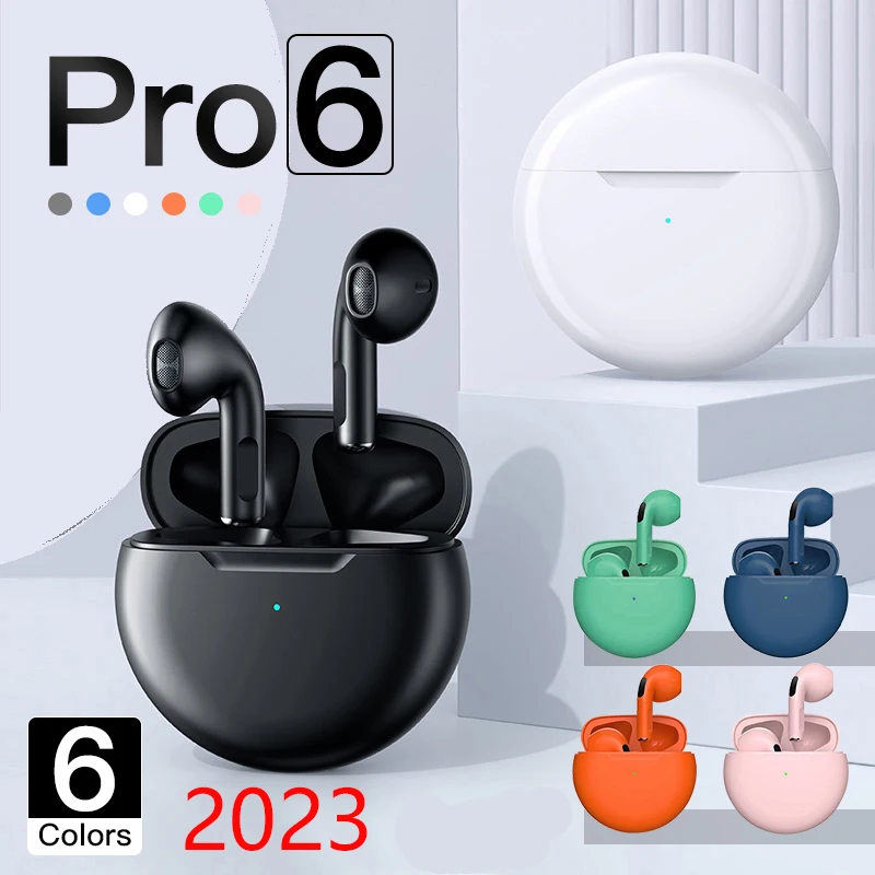 

new Pro 6 TWS Wireless Headphones with Mic Fone Bluetooth Earphones Sport Running Earpiece for iPhone Xiaomi pk pro4 pro5 i7