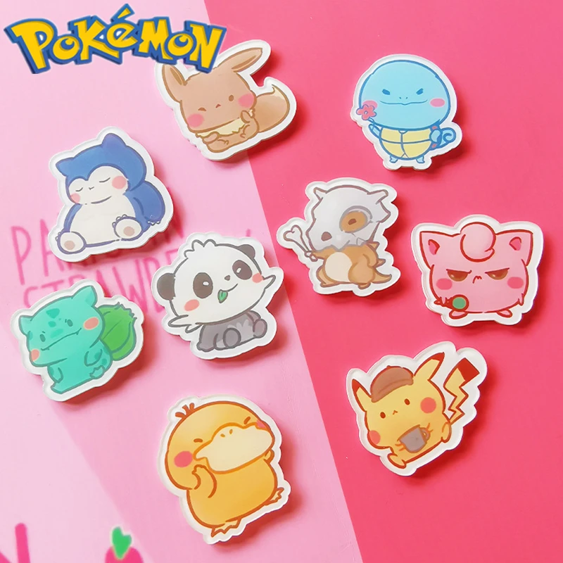 

Pokemon badge Pikachu Squirtle Bulbasaur Eevee Jigglypuff Psyduck Snorlax Panda pins clothes decoration birthday gift
