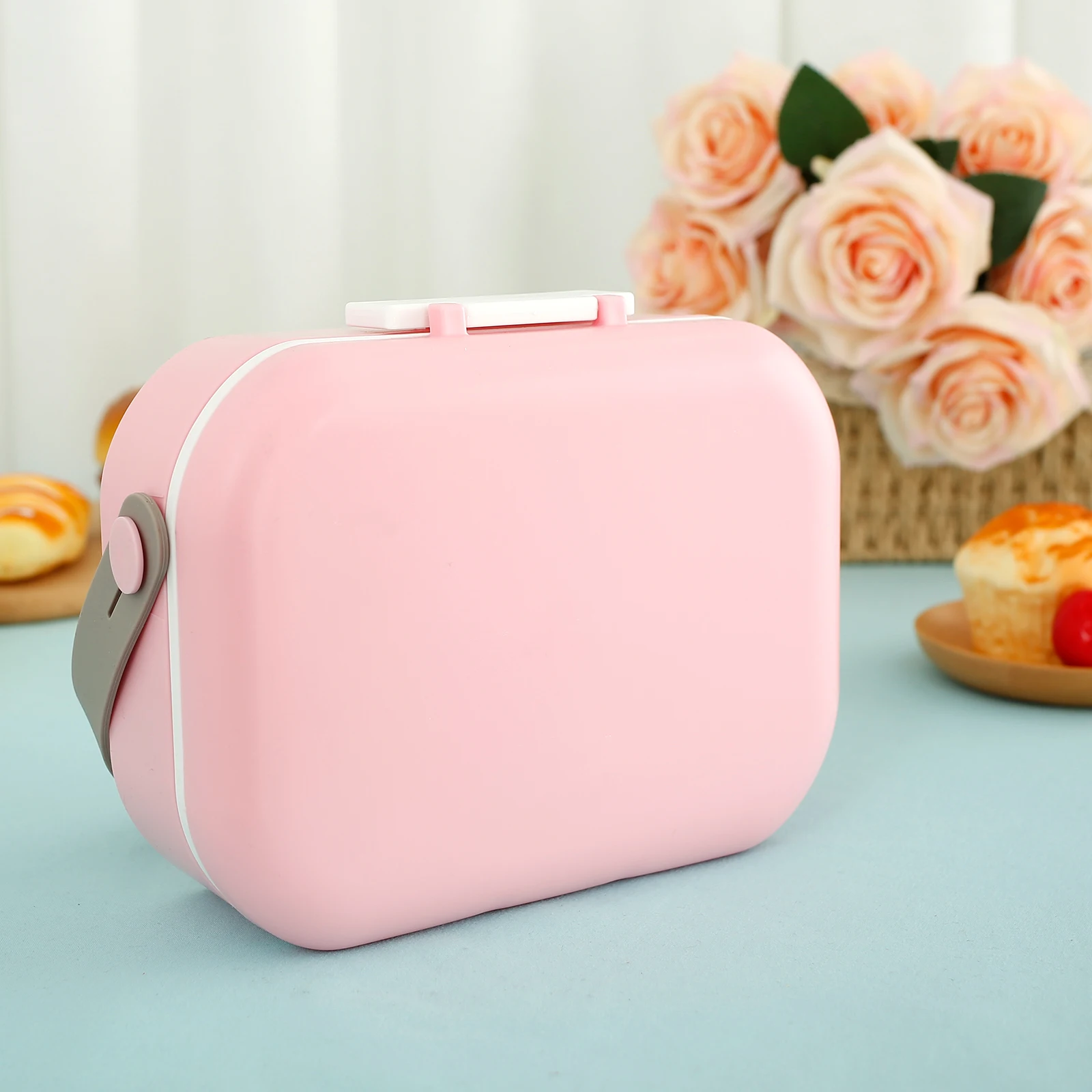 

Lunch Box 1300ML Large Capacity Bento Box with 5 Compartments Sealed Leak-proof Meal Box Microwave Freezer Dishwasher Safe