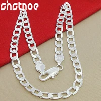 925 sterling silver 8mm flat side chain 1618202224 inch necklace for man women engagement wedding gift fashion charm jewelry