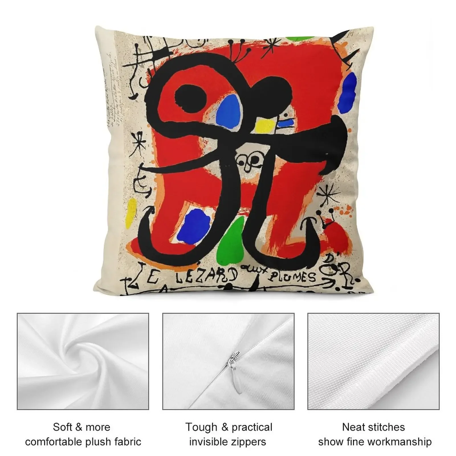 Lezard aux Plumes d'Or Joan Miró абстрактный сюрреализм декоративная подушка декоративный