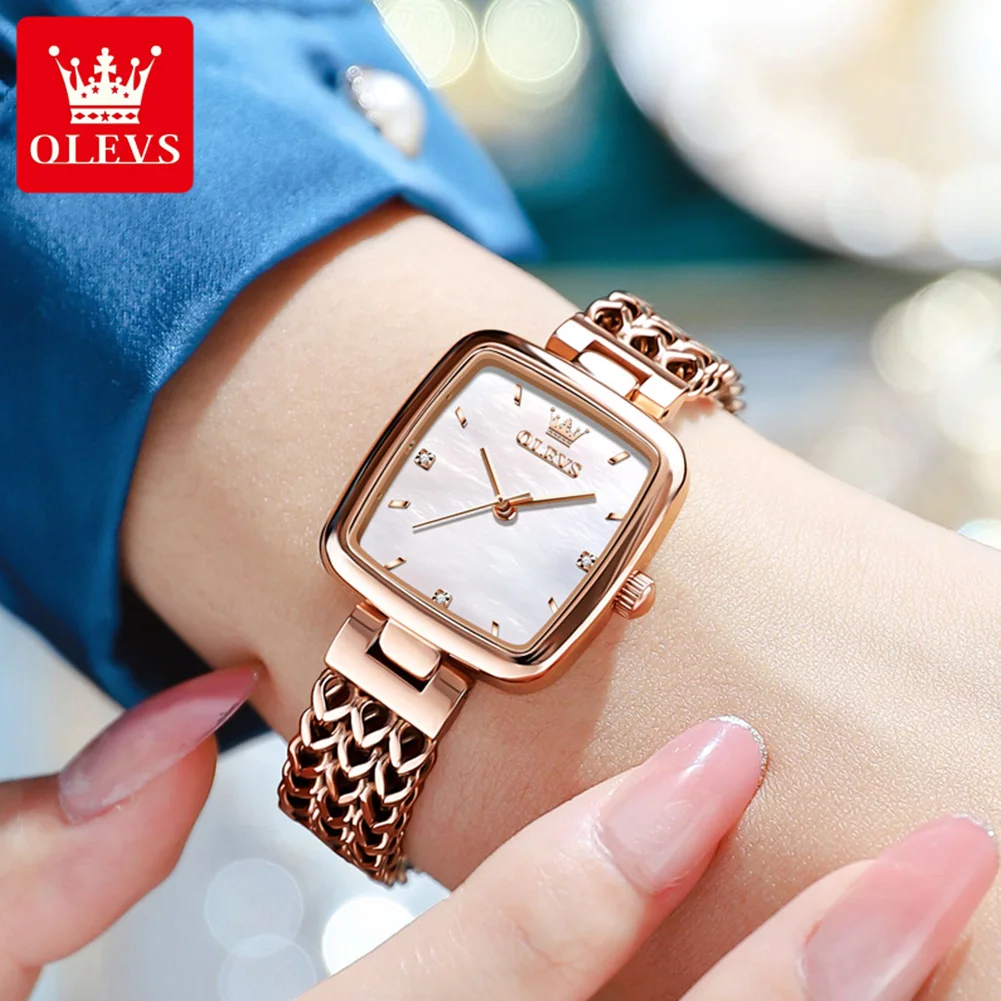 OLEVS Womens Watches Top Brands Luxury Rose Gold Bracelet Quartz Watch for Women's Fashion Stainless Steel Ladies Wristwatches