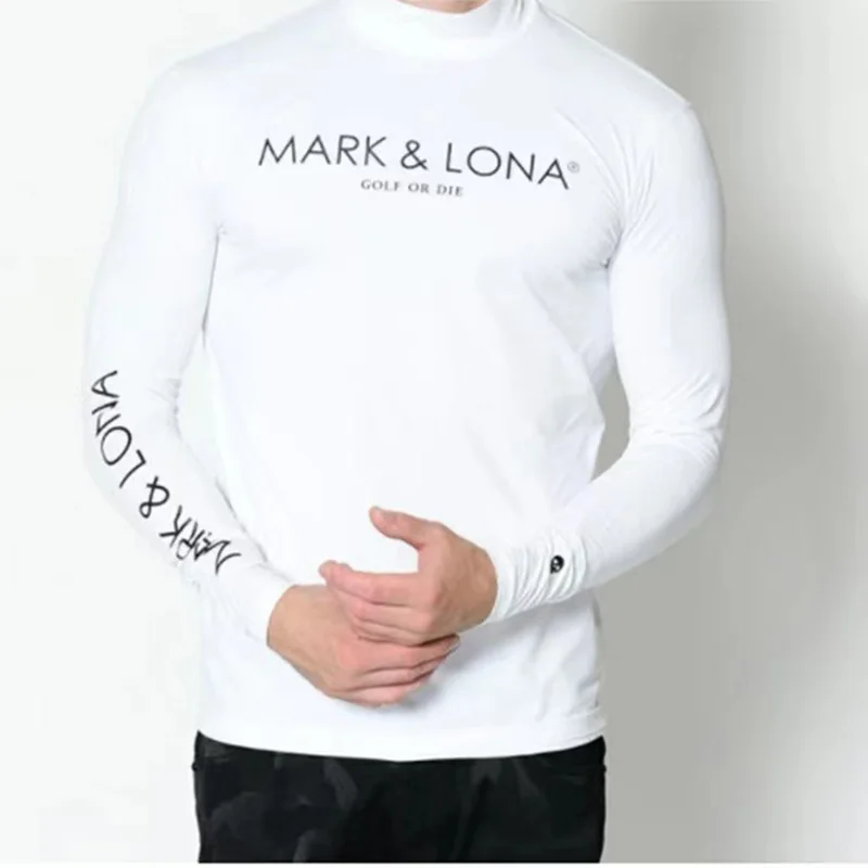 Men's Golf T-shirt Spring Autumn Sports Golf Apparel Long Sleeve Shirt Dry Fit Elastic Breathable Polo Shirts for Men