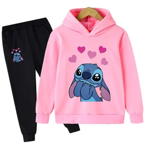 Baby Stitch Clothing Sets Children 1-16 Years Suit Boys Tracksuits Kids Brand Sport Suits Stich Hood in USA (United States)