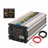 dc 12v 24v 48v to ac 120v 220v 50 60hz lcd display pure sine wave power inverter 4000w off grid inversor with remote switch