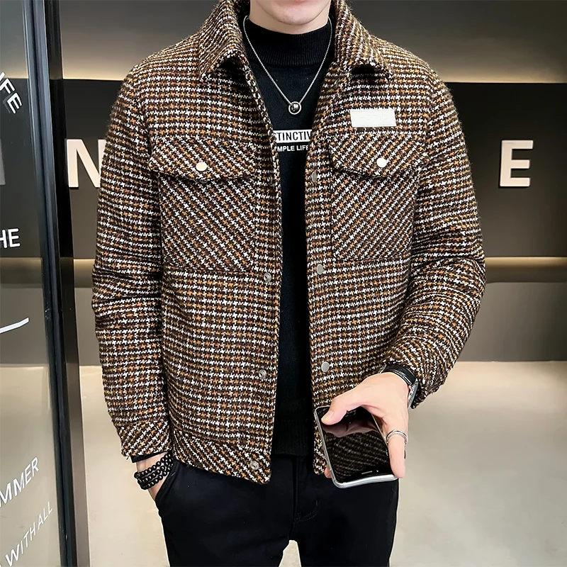 

Autumn winter 2022 new men's casual down jacket white eiderdown trim high-quality warm coat/ men winter jacket / down jacket