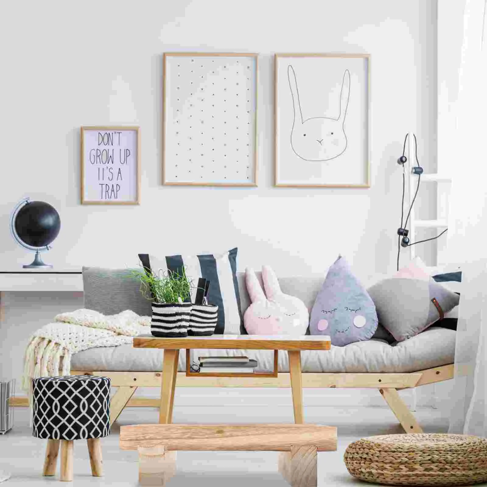 Прикроватная табуретка детская деревянная скамейка подставка для ног детский