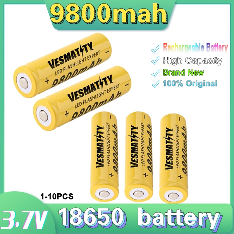 

High Capacity 9800mAh Rechargeable Battery 3.7V New 18650 Li-ion Rechargeable Battery For Flashlight Torch Headlamp Battery