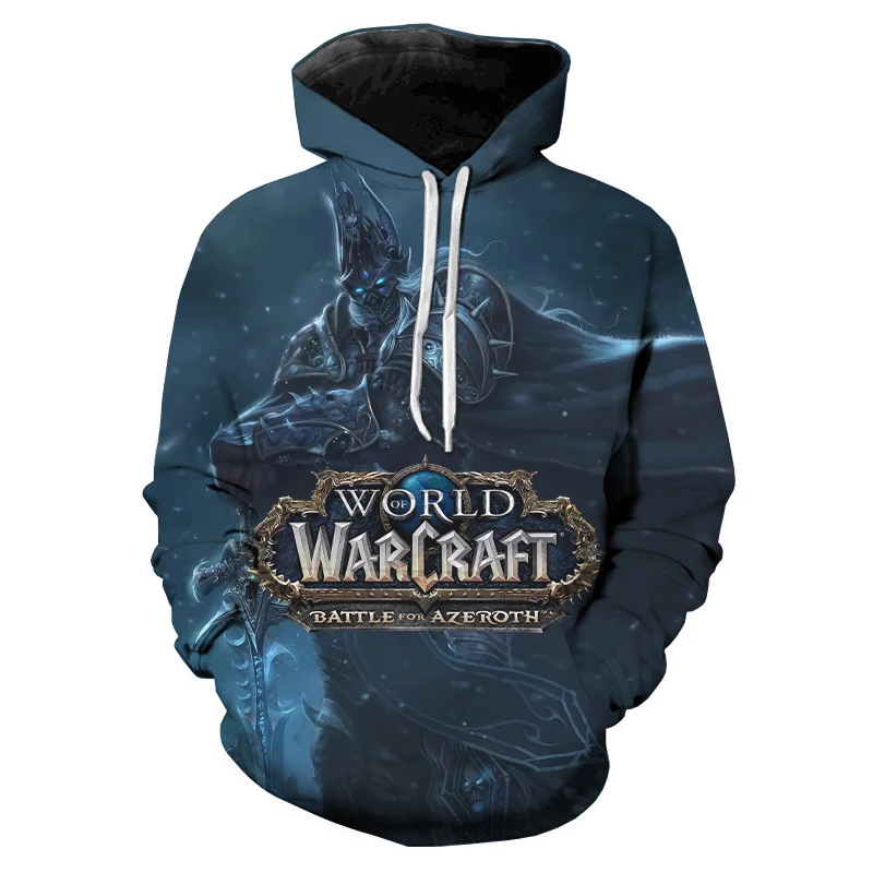 

Hot Game Warcraft World Pullovers Spring Autumn Casual Black Hoodies Men Women Loose Clothing Hooded Sweatshirts Tops Coat