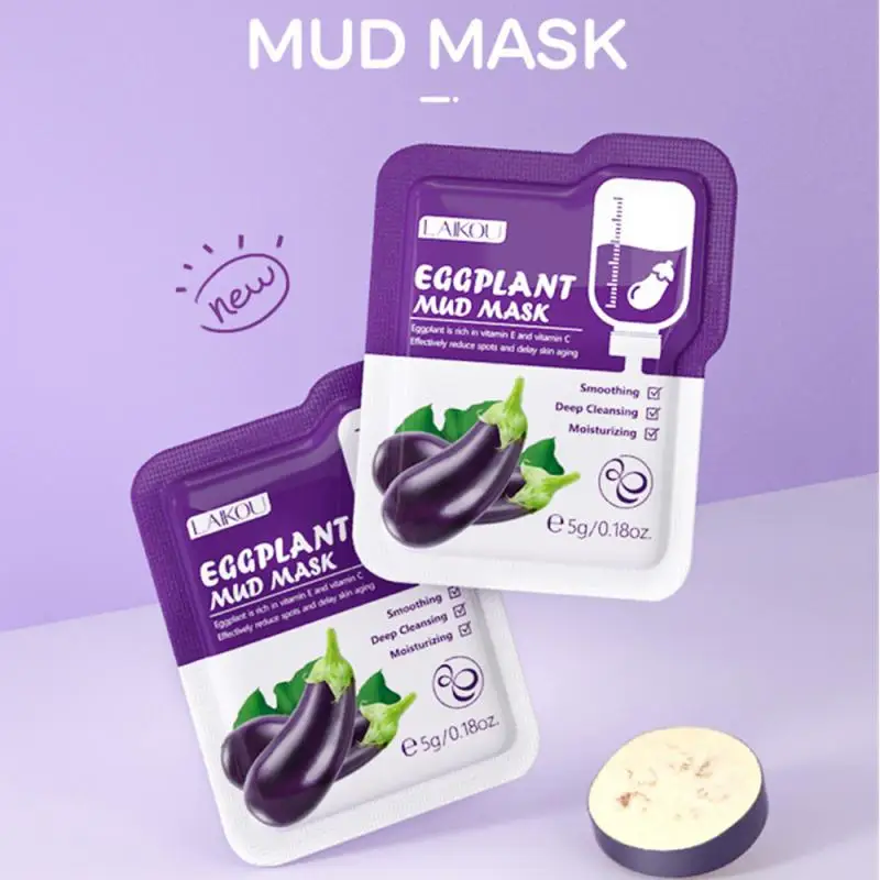 

Очищающая маска для лица, маска для очищения баклажанов, увлажняющая, сужающая поры, удаление черных точек, акне, пленка для лица, корейская косметика
