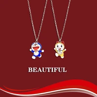 doraemon alloy oil drop cartoon lovely necklace men and women fashion clavicle chain dorabeauty gift for girlfriends friends