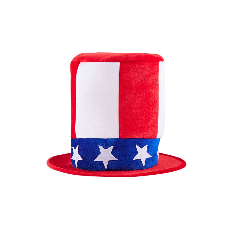 Jxzom Uncle Sam Suit Costume 4th of July 4Pcs Patriotic Dress Up Labor Day Party Supplies Accessories for Holiday Decoration