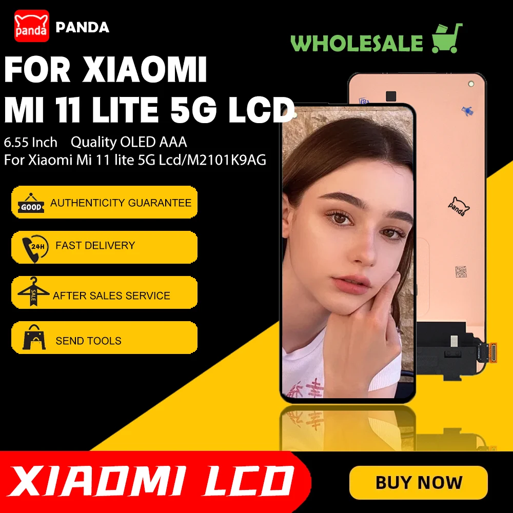 

Оптовая продажа, Молодежный дисплей Mi 11 Lite для Xiaomi 11 Lite 5G, сенсорный ЖК-экран с цифровым преобразователем в сборе без рамки, бесплатная доста...